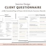 Interior Design Questionnaire For Commercial Clients